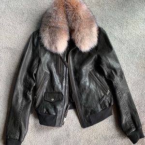 Andrew Marc genuine leather bomber jacket